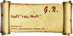 György Noé névjegykártya